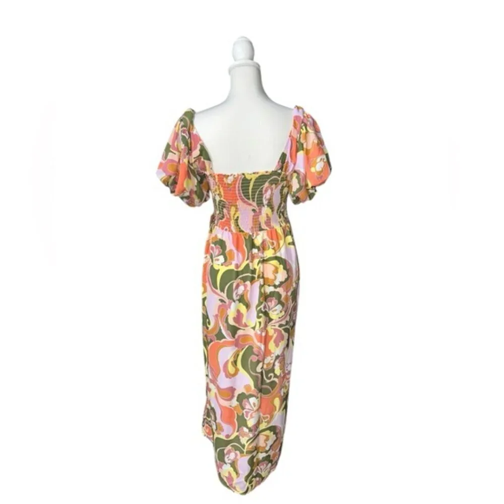 Show Me Your Mumu Danielle Tie Waist Puff Sleeve Dress in Medium - Picture 5 of 9